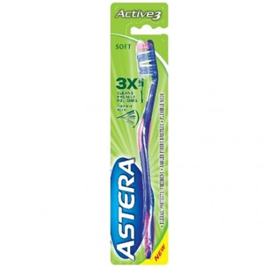 TOOTHBRUSH ASTERA 3 COLORS SOFT "AROMA" PRICE PER PCS.