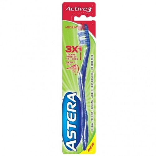 TOOTHBRUSH ASTERA 3 COLORS MEDIUM "AROMA" PRICE PER PCS.