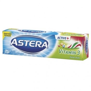 TOOTHPASTE ASTERA ACTIVE 100ML VITAMIN 3 "AROMA" 12PCS IN BOX, PRICE PER PCS.