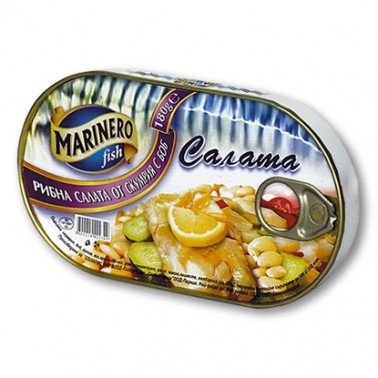 FISH SALAD WITH WHITE BEANS 180GR MARINERO "ARRIVA" 30PCS IN BOX, PRICE PER PCS.