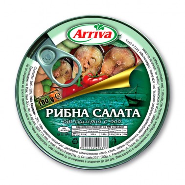 FISH SALAD, CONSERVATIVE "ARRIVA", 30PCS IN A BOX, PRICE PER PCS.