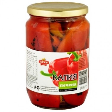 RED PEPPER PICKLED 720GR "ARTE" 12PCS IN BOX, PRICE PER PCS.