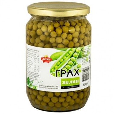 MILKY PEAS 680GR JAR "ARTE" 12PCS IN BOX, PRICE PER PCS.