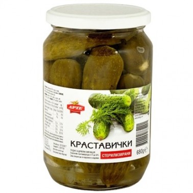 PICKLES 720GR EXTRA "ARTE" 12PCS IN BOX, PRICE PER PCS.