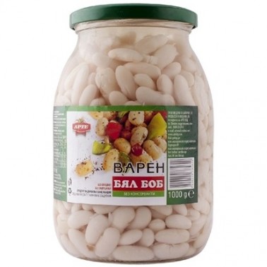 WHITE BEANS 1KG COOKED JAR "ARTE" 6PCS IN BOX, PRICE PER PCS.