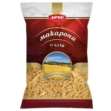 MACARONI SPIRAL 400GR "ARTE", 25PCS IN BOX, PRICE PER PCS.
