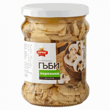 CUT MUSHROOMS 500ML JAR "ARTE" 6PCS IN BOX, PRICE PER PCS.