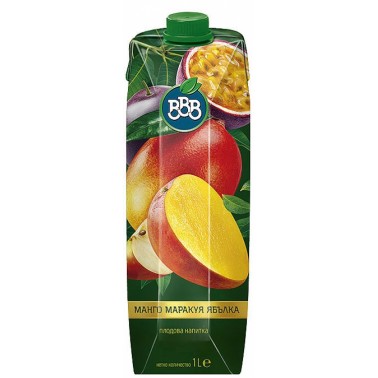 JUICE, MANGO PASSIONFRUIT AND APPLE 1L "BBB" 12PCS IN PACK, PRICE PER PCS.