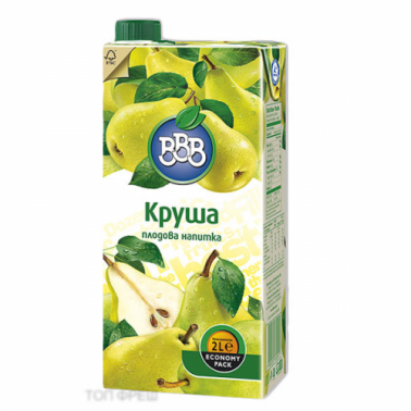 JUICE, PEAR 2L "BBB" 6PCS IN A BOX, PRICE PER PCS.
