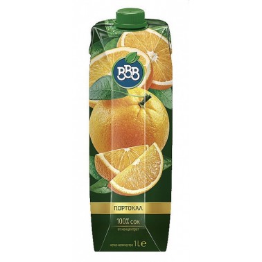 JUICE, ORANGE 1L "BBB" 12PCS IN A BOX, PRICE PER PCS.