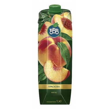 JUICE, PEACH 1L "BBB" 12PCS IN A BOX, PRICE PER PCS.