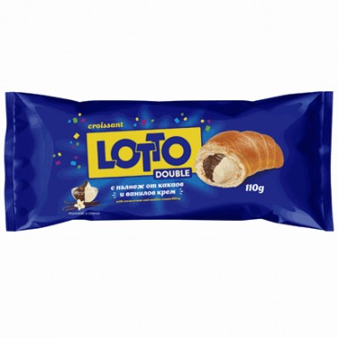 CROIASSANT LOTTO COCOA AND VANILLA 110GR "BEST FOODS" 18PCS IN BOX, PRICE PER PCS.