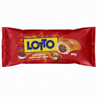 CROIASSANT LOTTO COCOA AND HAZELNUT 110GR "BEST FOODS" 18PCS IN BOX, PRICE PER PCS.