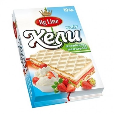 COCOA WAFER HELI 210GR STRAWBERRY AND MASCARPONE "BG-LINE" 10PCS IN PACK, PRICE PER PCS.