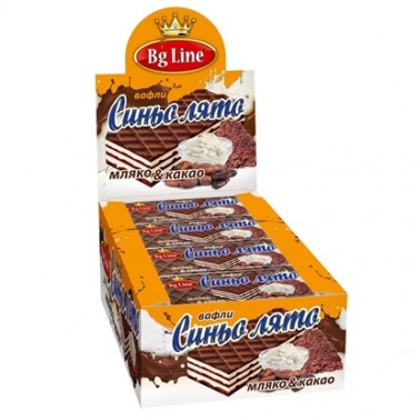 CHOCO WAFER BLUE SUMMER 63GR MILK AND COCOA "BG-LINE" 16PCS IN PACK, PRICE PER PCS.
