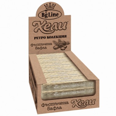 COCOA WAFER HELI RETRO WHITE 65GR GROUNDED PEANUTS "BG-LINE" 10PCS IN PACK, PRICE PER PCS.