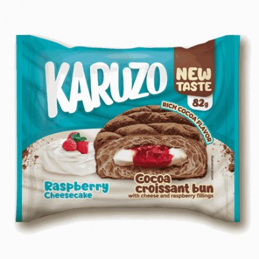 CROISSANT BUN KARUZO 82GR RASPBERRY CHEESECAKE "THE BAKERS" 24PCS IN BOX, PRICE PER PCS.