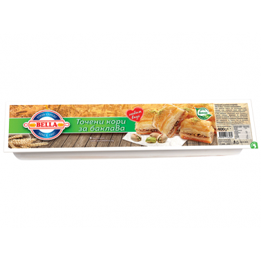 FILO PASTRY FOR BAKLAVA AND CAKES 400gr "BELLA" 18PCS BOX, PRICE PER PCS.