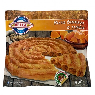 BANITZA, TWIRLED, PUMPKIN 800G "BELLA" 12PCS IN A BOX, PRICE PER PCS.