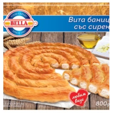 BANITZA, TWIRLED, CHEESE 800G "BELLA" 12PCS IN A BOX, PRICE PER PCS.