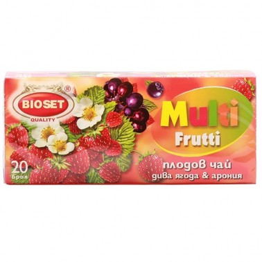 TEA WILD STRAWBERRY AND ARONIA 30GR "BIOSET" 18PCS IN BOX, PRICE PER PCS.