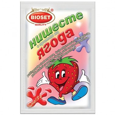 STARCH STRAWBERRY 60GR ''BIOSET'' 12PCS IN PACK, 10 PACKS IN BOX, PRICE PER PCS.