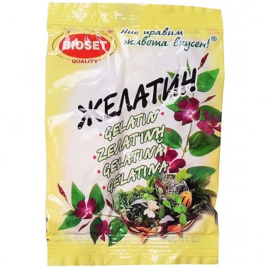 GELATIN 10GR "BIOSET" 25PCS IN PACK, 20 PACKS IN BOX, PRICE PER PCS.