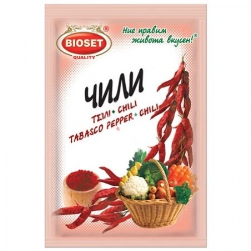CHILLI 40GR "BIOSET'' 20PCS IN PACK, PRICE PER PCS.