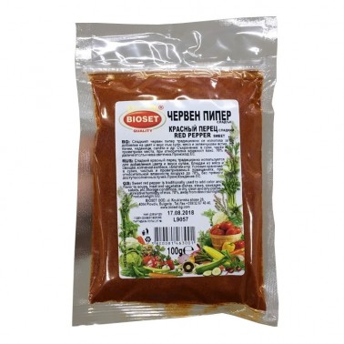PAPRIKA POWDER 100GR SWEET "BIOSET'' 60PCS IN BOX, PRICE PER PCS.