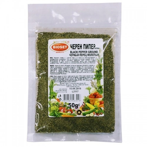 BLACK PEPPER 50GR "BIOSET" 60PCS IN BOX, PRICE PER PCS.