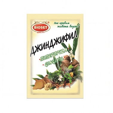 GINGER POWDER 5GR "BIOSET" 9PCS IN PACK, 20 PACKS IN BOX, PRICE PER PCS.
