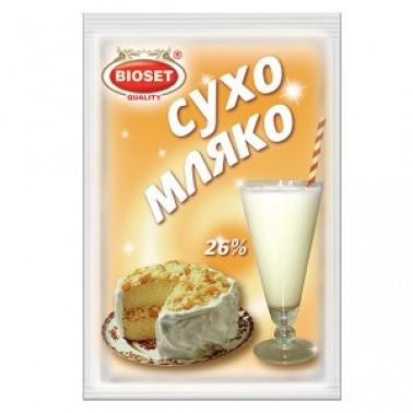 MILK POWDER DRY 26% 50GR "BIOSET" 16PCS IN PACK, 10 PACKS IN BOX, PRICE PER PCS.