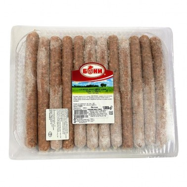 FROZEN VILLAGE SAUSAGE 12x90GR IN PLATE "BONI" 10 PLATES IN BOX, PRICE PER PLATE