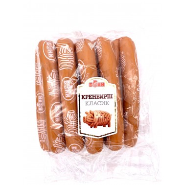 FRANKFURTER, CLASSIC "BONI" 10x~100gr PACK, 4 PACKS IN A BOX, PRICE PER KG.