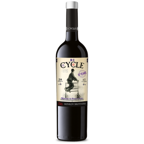 WINE RED CYCLE PINOT NOIR MERLOT 0.75L 13% "BRATYA MINKOVI" 6PCS IN PACK, PRICE PER PCS.