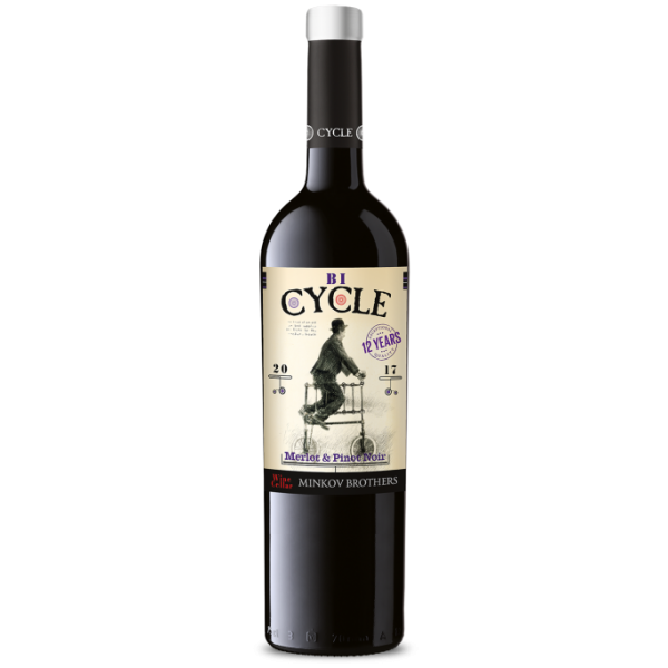 WINE RED CYCLE PINOT NOIR MERLOT 0.75L 13% "BRATYA MINKOVI" 6PCS IN PACK, PRICE PER PCS.