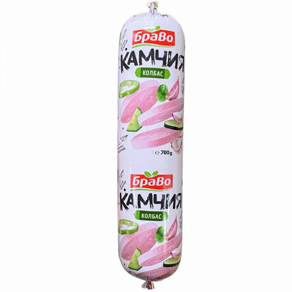 BOILED SALAMI KAMCHIYA 700GR ARTIFICIAL INTESTINE "BRAVO" PRICE PER PCS.