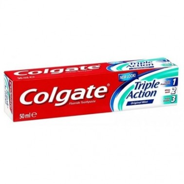 TOOTHPASTE TRIPLE ACTION 50ML "COLGATE" PRICE PER PCS.