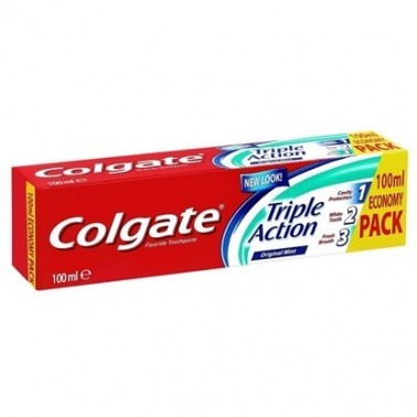 TOOTHPASTE TRIPLE ACTION 100ML "COLGATE" PRICE PER PCS.