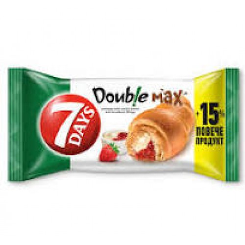 CROIASSANT 7DAYS DOUBLE STRAWBERRY VANILLA 15% GRATIS 92GR "CHIPITA" 20PCS IN BOX, PRICE PER PCS.