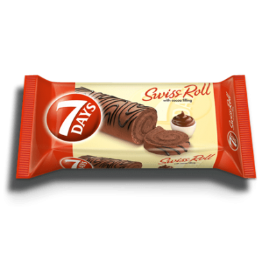 ROLL CAKE 7DAYS COCOA DECORATION 200GR "CHIPITA" 20PCS IN BOX, PRICE PER PCS.