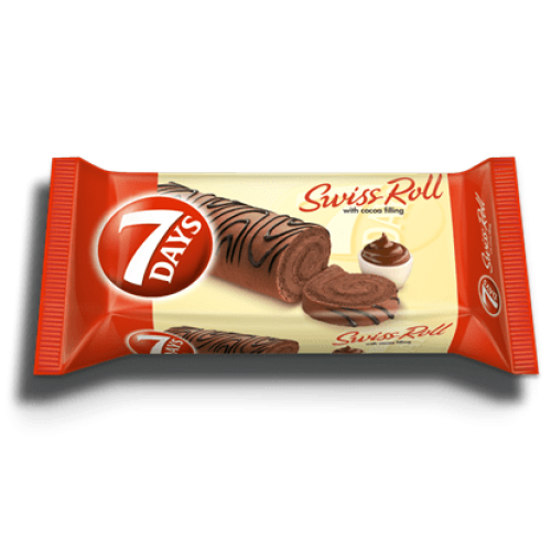 ROLL CAKE 7DAYS COCOA DECORATION 200GR "CHIPITA" 20PCS IN BOX, PRICE PER PCS.