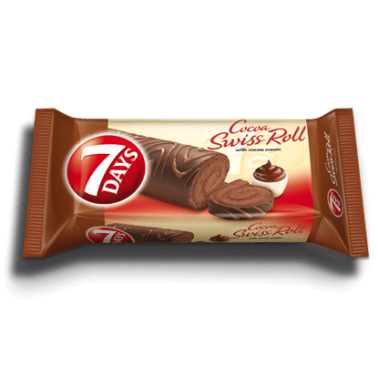 ROLL CAKE 7DAYS COCOA GLAZE 200GR "CHIPITA" 20PCS IN BOX, PRICE PER PCS.