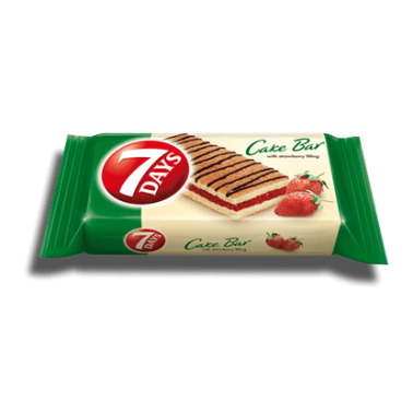 7DAYS CAKE BAR STRAWBERRY DECORATION 30GR "CHIPITA" 16PCS IN BOX, PRICE PER BOX.