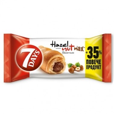 CROIASSANT 7DAYS MAX HAZELNUT 15% GRATIS 92GR "CHIPITA" 20PCS IN BOX, PRICE PER PCS.