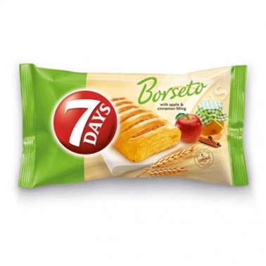 STRUDEL 7DAYS BORSETO 80GR APPLE AND CINNAMON "CHIPITA" 20PCS IN BOX, PRICE PER PCS.