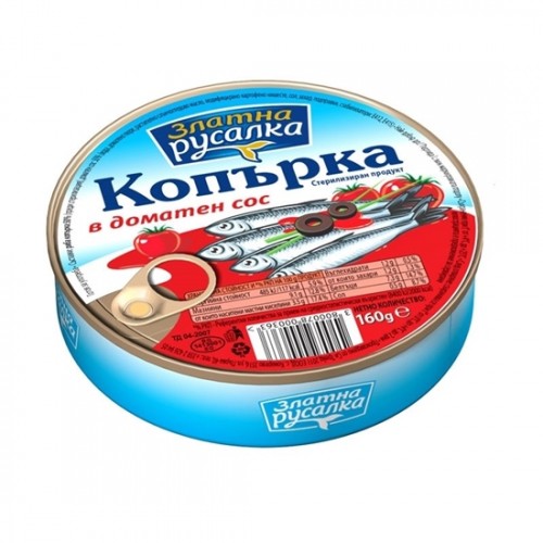 SPRAT RUSALKA TOMATO SAUCE 160GR "COMPASS" PRICE PER PCS.