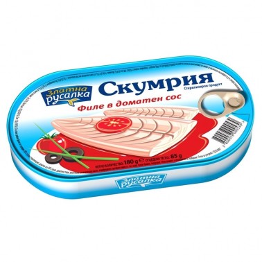 MACKEREL RUSALKA FILLET TOMATO SAUCE 180GR "COMPASS" PRICE PER PCS.