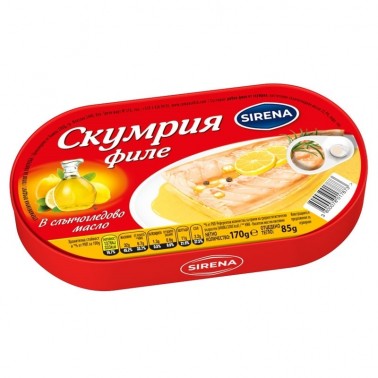 MACKEREL CHEESES FILLET SUNFLOWER OIL 180GR "COMPASS" 10PCS IN BOX, PRICE PER PCS.