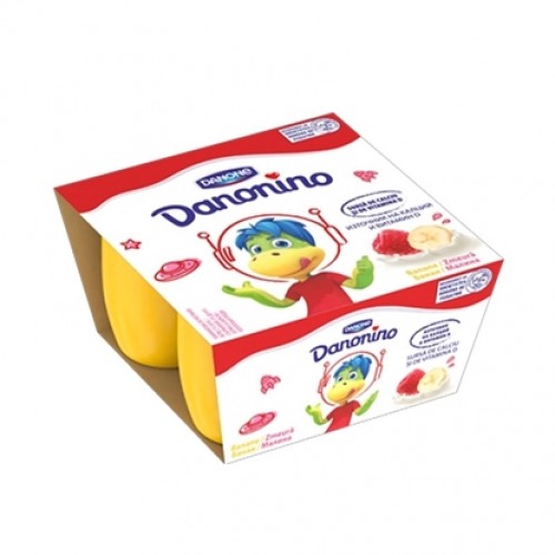 MILK DESSERT DANONINO 200GR BANANA AND RASPBERRY "DANONE" PRICE PER PCS.